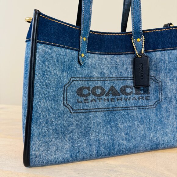 Coach Denim Field Tote 30, EUC, some imperfections - Picture 2 of 14